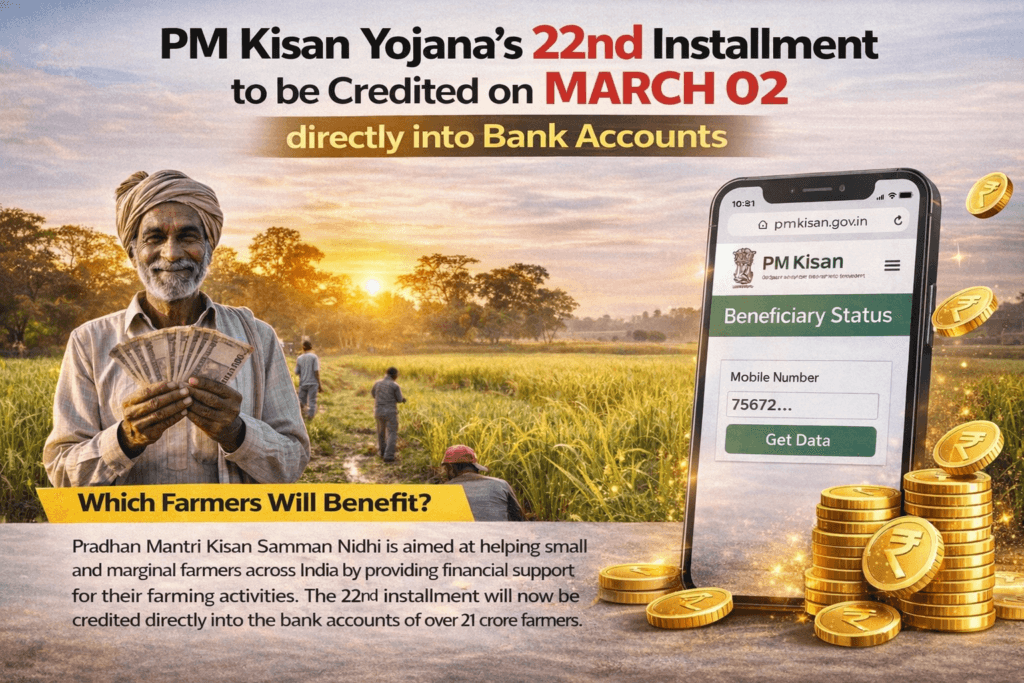 PM Kisan Yojana 22st Installment Date 2026: Expected Month, Status Check & Full Installment List